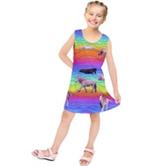 Horses In Rainbow Kids  Tunic Dress by CosmicEsoteric