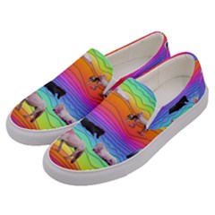 Horses In Rainbow Men s Canvas Slip Ons by CosmicEsoteric