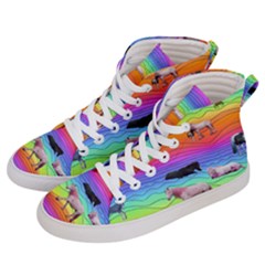 Horses In Rainbow Men s Hi-top Skate Sneakers