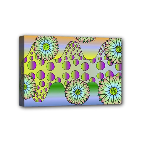 Amoeba Flowers Mini Canvas 6  X 4  by CosmicEsoteric