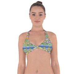 Amoeba Flowers Halter Neck Bikini Top by CosmicEsoteric