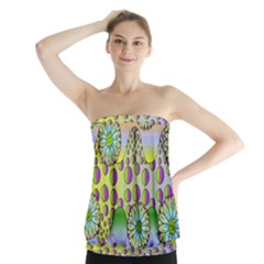 Amoeba Flowers Strapless Top by CosmicEsoteric