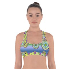 Amoeba Flowers Cross Back Sports Bra by CosmicEsoteric