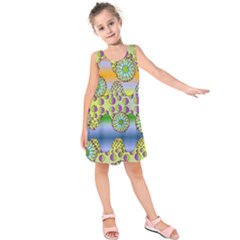 Amoeba Flowers Kids  Sleeveless Dress by CosmicEsoteric