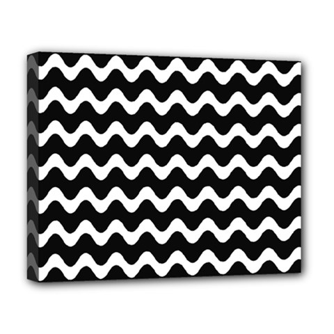 Wave Pattern Wavy Halftone Deluxe Canvas 20  X 16   by Celenk