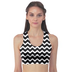 Wave Pattern Wavy Halftone Sports Bra by Celenk