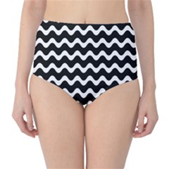 Wave Pattern Wavy Halftone High-waist Bikini Bottoms by Celenk