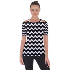 Wave Pattern Wavy Halftone Short Sleeve Top