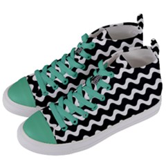 Wave Pattern Wavy Halftone Women s Mid-top Canvas Sneakers by Celenk