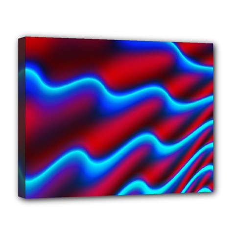 Wave Pattern Background Curve Canvas 14  X 11  by Celenk