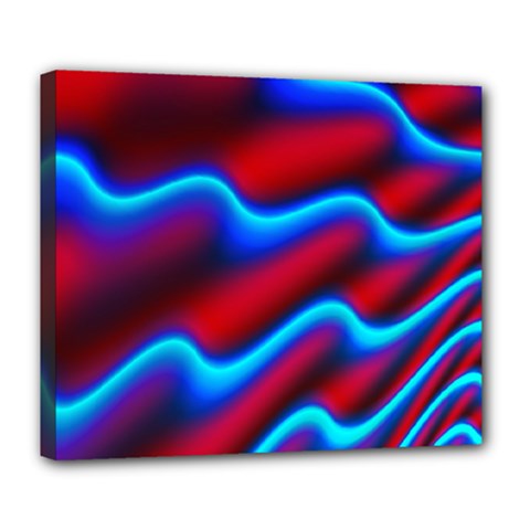 Wave Pattern Background Curve Deluxe Canvas 24  X 20   by Celenk