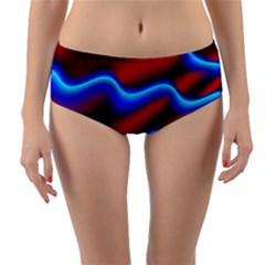 Wave Pattern Background Curve Reversible Mid-waist Bikini Bottoms