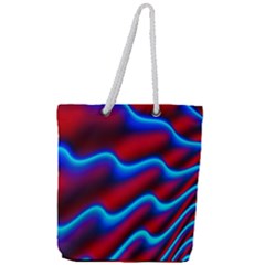 Wave Pattern Background Curve Full Print Rope Handle Tote (large)