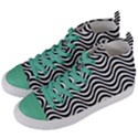 Wave Pattern Wavy Water Seamless Women s Mid-Top Canvas Sneakers View2