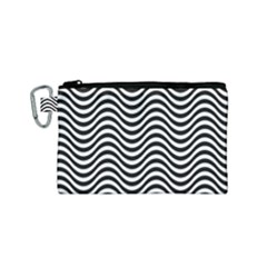 Wave Pattern Wavy Water Seamless Canvas Cosmetic Bag (Small)