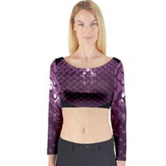 Sphere 3d Geometry Math Design Long Sleeve Crop Top by Celenk