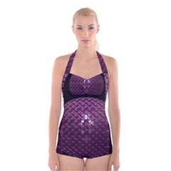 Sphere 3d Geometry Math Design Boyleg Halter Swimsuit  by Celenk