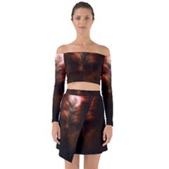 Monster Demon Devil Scary Horror Off Shoulder Top With Skirt Set by Celenk