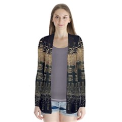 Bitcoin Cryptocurrency Blockchain Drape Collar Cardigan by Celenk