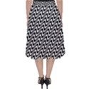 White Line Wave Black Pattern Folding Skater Skirt View2