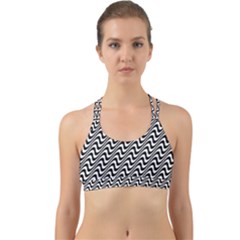 White Line Wave Black Pattern Back Web Sports Bra