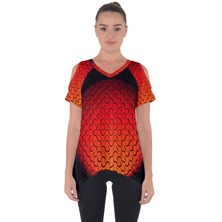 Sphere 3d Geometry Structure Cut Out Side Drop Tee