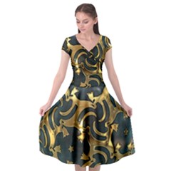 Sphere Orb Decoration 3d Cap Sleeve Wrap Front Dress by Celenk