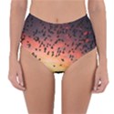 Sunset Dusk Silhouette Sky Birds Reversible High-Waist Bikini Bottoms View1