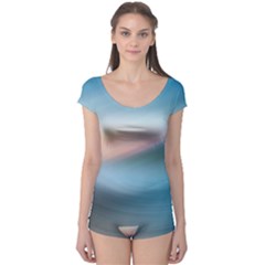 Wave Background Pattern Abstract Lines Light Boyleg Leotard  by Celenk