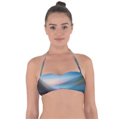 Wave Background Pattern Abstract Lines Light Halter Bandeau Bikini Top by Celenk