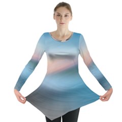 Wave Background Pattern Abstract Lines Light Long Sleeve Tunic  by Celenk