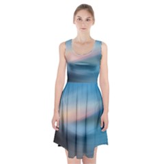 Wave Background Pattern Abstract Lines Light Racerback Midi Dress by Celenk