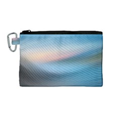 Wave Background Pattern Abstract Lines Light Canvas Cosmetic Bag (medium) by Celenk