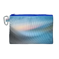 Wave Background Pattern Abstract Lines Light Canvas Cosmetic Bag (large) by Celenk