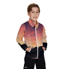 Sunset Silhouette Sun Sky Evening Wind Breaker (kids) by Celenk