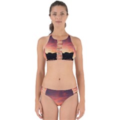 Sunset Silhouette Sun Sky Evening Perfectly Cut Out Bikini Set by Celenk