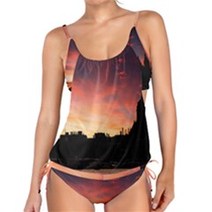 Sunset Silhouette Sun Sky Evening Tankini Set by Celenk