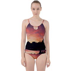 Sunset Silhouette Sun Sky Evening Cut Out Top Tankini Set by Celenk