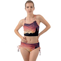 Sunset Silhouette Sun Sky Evening Mini Tank Bikini Set by Celenk