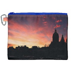 Sunset Silhouette Sun Sky Evening Canvas Cosmetic Bag (xxl)