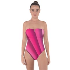 Wave Pattern Structure Texture Colorful Abstract Tie Back One Piece Swimsuit by Celenk