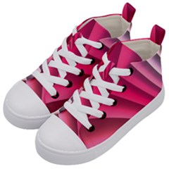 Wave Pattern Structure Texture Colorful Abstract Kid s Mid-top Canvas Sneakers by Celenk