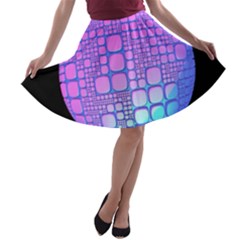 Sphere 3d Futuristic Geometric A-line Skater Skirt by Celenk