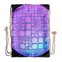 Sphere 3d Futuristic Geometric Drawstring Bag (large) by Celenk