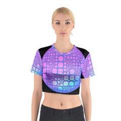 Sphere 3d Futuristic Geometric Cotton Crop Top by Celenk