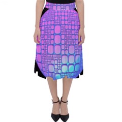 Sphere 3d Futuristic Geometric Folding Skater Skirt