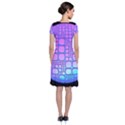 Sphere 3d Futuristic Geometric Short Sleeve Front Wrap Dress View2