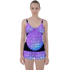 Sphere 3d Futuristic Geometric Tie Front Two Piece Tankini by Celenk