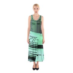 Futuristic Urban Architecture Sleeveless Maxi Dress by Celenk