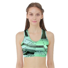 Futuristic Urban Architecture Sports Bra With Border by Celenk